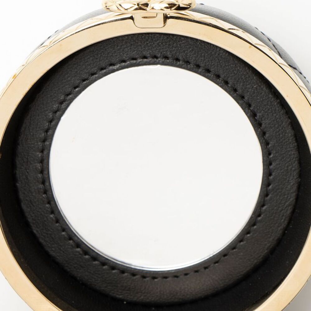 Chanel Lambskin Lock Frame Round Mini Vanity Case with Chain - Picture 11 of 11